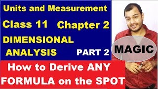 Class 11 Chapt 2 Units and Measurements 02  Dimensional Analysis  Dimensional Analysis part 2 [upl. by Wyly]