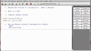 Maxima CAS 0 Introduction [upl. by Adnawyek961]