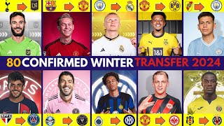 ALL 80 CONFIRMED TRANSFER WINTER 2024 January🔥 DE JONG TO UNITEDSANCHOCLAUDIOHAALANDTAJONDON [upl. by Thgiled891]