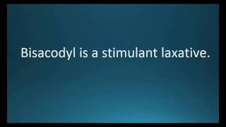 How to pronounce bisacodyl Dulcolax Memorizing Pharmacology Video Flashcard [upl. by Nimzaj]