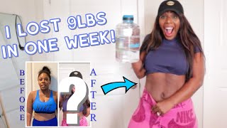 I drank a GALLON of WATER EVERY DAY for a WEEK  weight loss  before amp after results [upl. by Ddahc]