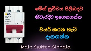 How to wire Main Switch  Main Isolator Working  Electrical  Sinhala  Work with Kavindu 2021 [upl. by Jew]