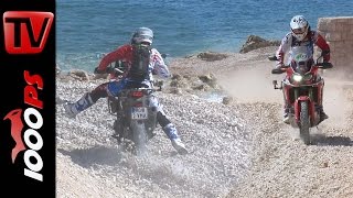 Honda Africa Twin 2016  Irres Strand Rennen  Tiefer Schotter  Krka Enduro Raid [upl. by Duval]