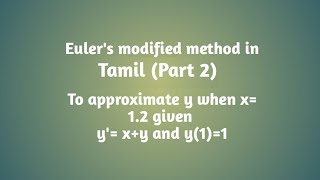 Eulers modified method in Tamil part 2 [upl. by Prima]