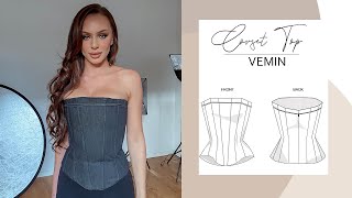 How to sew corset top  PATTERNS INCLUDED  DIY Trendy Corset Top Tutorial  Tijana Arsenijevic [upl. by Sara-Ann380]