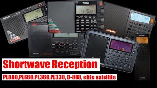 4K video Shortwave Reception  TECSUN PL880PL660PL360PL330 XHDATA D808 ETON elite satellite [upl. by Eillim435]