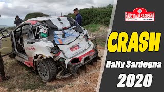 CRASH Takamoto Katsuta SS14Sassari Rally Italia Sardegna 2020 [upl. by Baram798]