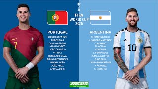 Portugal Vs Argentina  FIFA World Cup 2026  Ronaldo vs Messi  eFootball PES Gameplay [upl. by Alemaj]