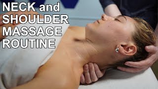 Superb Neck and Shoulder Massage Technique ASMR w Music [upl. by Nywled61]