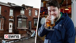 quotGoing to the pub for a pint saved my life during the Manchester tornadoquot  SWNS [upl. by Olegnaleahcim]