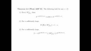 Chapter 5 Weak Typicality  Section 51 The Weak AEP [upl. by Cosetta314]