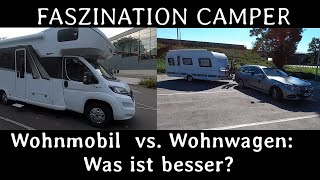 Wohnmobil gegen Wohnwagen Was ist besser Vor  und Nachteile [upl. by Akisej]