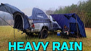 HEAVY RAIN Truck Tent Camping  Bacon amp Egg Dinner  Offroading Gear Truck Tent Review [upl. by Ginger576]