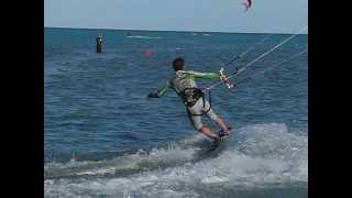 Kite Surfing  the perfect Jibe into toe side slow motion [upl. by Ydnelg]