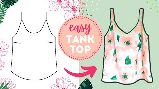 How to sew a QUICK amp EASY cami Full sewing and STEPBYSTEP drafting tutorial [upl. by Annmarie]