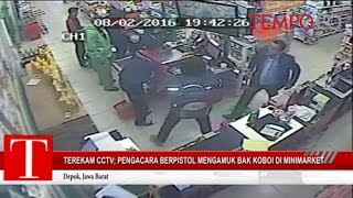 Terekam CCTV Pengacara Berpistol Mengamuk Bak Koboi di Minimarket [upl. by Eecyak381]