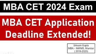 MBA CET 2024 Official Update  Application Deadline Extended  Mission JBIMS Mumbai [upl. by Ylrebmit64]