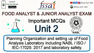 FSSAI FAE amp JAE  Important MCQs  Unit 2  NABL and Laboratory Safety MCQs [upl. by Narej]