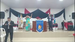 cantor Raimundo nonato e sua esposa cantando em nossa igreja aqui na cidade de Oriximiná [upl. by Nappie]