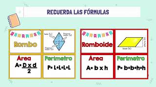 Rombo y romboide Características área y perímetro descarga la clase [upl. by Norac861]