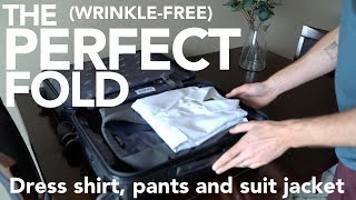 How to fold a dress shirt pants and suit with no wrinkles [upl. by Aihsotan601]