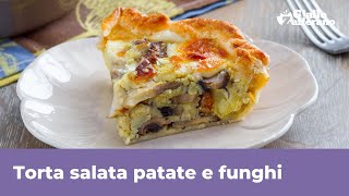 TORTA SALATA PATATE E FUNGHI piatto unico filante e saporito [upl. by Nesta307]