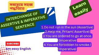 Interchange of Assertive amp Imperative Sentence। Transformation of sentences । English grammar [upl. by Irisa]