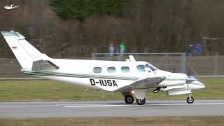 Beechcraft B60 Duke TakeOff ✈ Great Engine Sound amp Amazing View of Swiss Alps [upl. by Adallard]