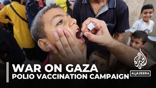 Polio vaccinations in Gaza UN rolls out campaign after first case in 25 years [upl. by Htebasile182]