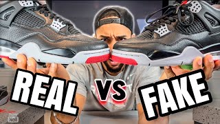 REAL vs FAKE REIMAGINED Jordan Bred 4 ONE Way to Tell WATCH BEFORE YOU BUY [upl. by Strohl]