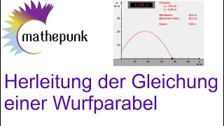 Herleitung der Gleichung einer Wurfparabel [upl. by Pearla]