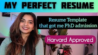 How to write the Perfect Resume for College Admissions  PhD MS and Undergrad [upl. by Akcimehs310]