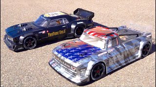 BURNOUTS amp a CHOICE of NEW VEHICLES ARRMA 17 scale FELONY or INFRACTION V2  RC ADVENTURES [upl. by Llevel]