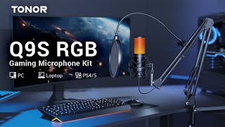 TONOR Q9S RGB USB Condenser Microphone for Gaming Streaming YouTube Podcasting Singing [upl. by Aubrey742]