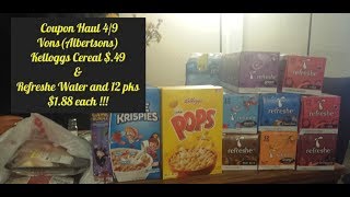 Coupon Haul 49 VonsAlbertsons 49 Kelloggs amp 188 Soda 12 pks [upl. by Jemie117]