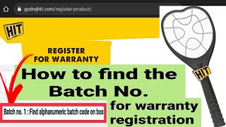 How to find the BatchNo of Godrej HitAntimosquitoRacquet ✓ for 6 months warranty registration [upl. by Airec]