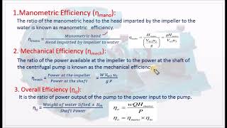 Give Definition of Various Efficiencies related with Centrifugal Pumps  M407  FMM in Tamil [upl. by Ynatterb]