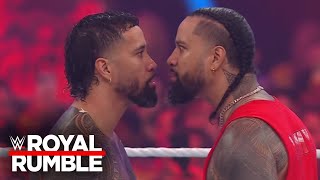 Jey and Jimmy Uso come facetoface in Royal Rumble Royal Rumble 2024 highlights [upl. by Anelrahc564]