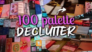 500 EYESHADOW PALETTE DECLUTTERIt was time [upl. by Vincenta]