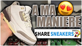 A MA MANIERE JORDAN 3 REPLICA UNBOXING  ShareSneakers REVIEW  LIL G [upl. by Enovad]