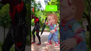 SpiderMan Punch  Spidergirl Faces Chucky With Super Hero 3D shorts spiderman chucky [upl. by Htnicayh28]