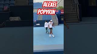 Alexei Popyrin practice court side alexeipopyrin popyrin popy alexei tennisplayer courtlevel [upl. by Neelya255]