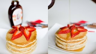 Pancakes vegan  senza latte senza uova con farina integrale RICETTA FACILE [upl. by Anelyak637]