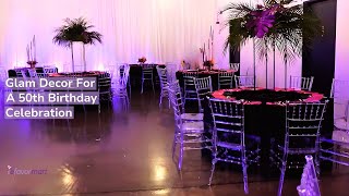 Glam Decor For A 50th Birthday Celebration  How To  eFavormartcom [upl. by Albina981]