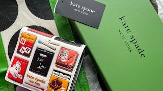 Unboxing Kate Spade Morgan matchbox embossed small bifold wallet 😍 [upl. by Ahsias]