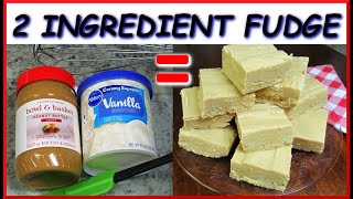 The Easiest FUDGE Recipe EVER  2 Ingredient Peanut Butter Fudge [upl. by Tiena]