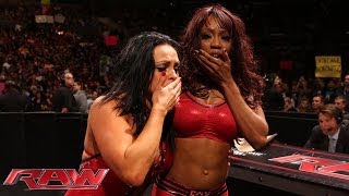 Cameron amp The Bella Twins vs AJ Lee Alicia Fox amp Aksana Raw Feb 10 2014 [upl. by Alegnat]