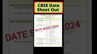 CBSE Date Sheet 2024  Out💣 I CBSE Board Exam 2024  CBSE Class 10th  shorts shortvideo CBSE [upl. by Nnylirehs]