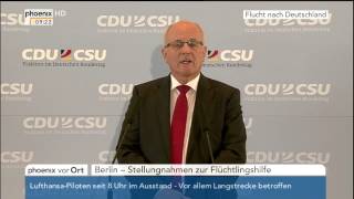 Flüchtlingspolitik Volker Kauder zu den Ergebnissen des Koalitionsgipfels am 07092015 [upl. by Niwde933]