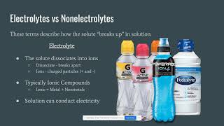 Types of Solutions  Electrolytes and Nonelectrolytes [upl. by Ocir]